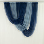 Navy Blue Sheer Chiffon Valance Curtain 4ft x 6ft â€“ Wedding Arch Drape with Rod Pocket, Voile Backdrop Panel - Bell Racket Store