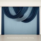 Navy Blue Sheer Chiffon Valance Curtain 4ft x 6ft â€“ Wedding Arch Drape with Rod Pocket, Voile Backdrop Panel - Bell Racket Store