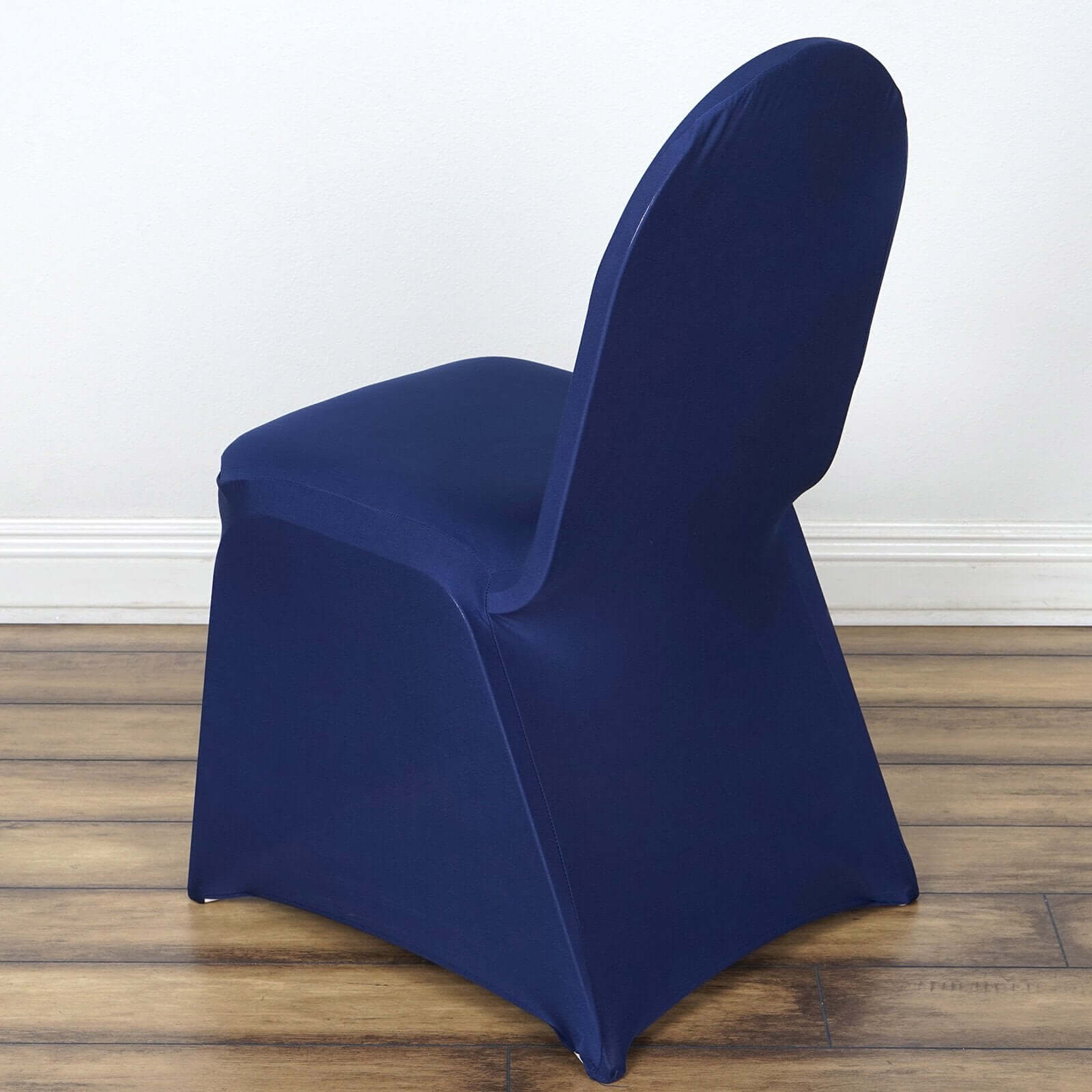 Spandex Chair Cover for Banquet Chairs Navy Blue - Stretch 160GSM Fabric with Slip-On Slipcover