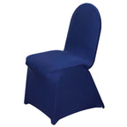 Spandex Chair Cover for Banquet Chairs Navy Blue - Stretch 160GSM Fabric with Slip-On Slipcover