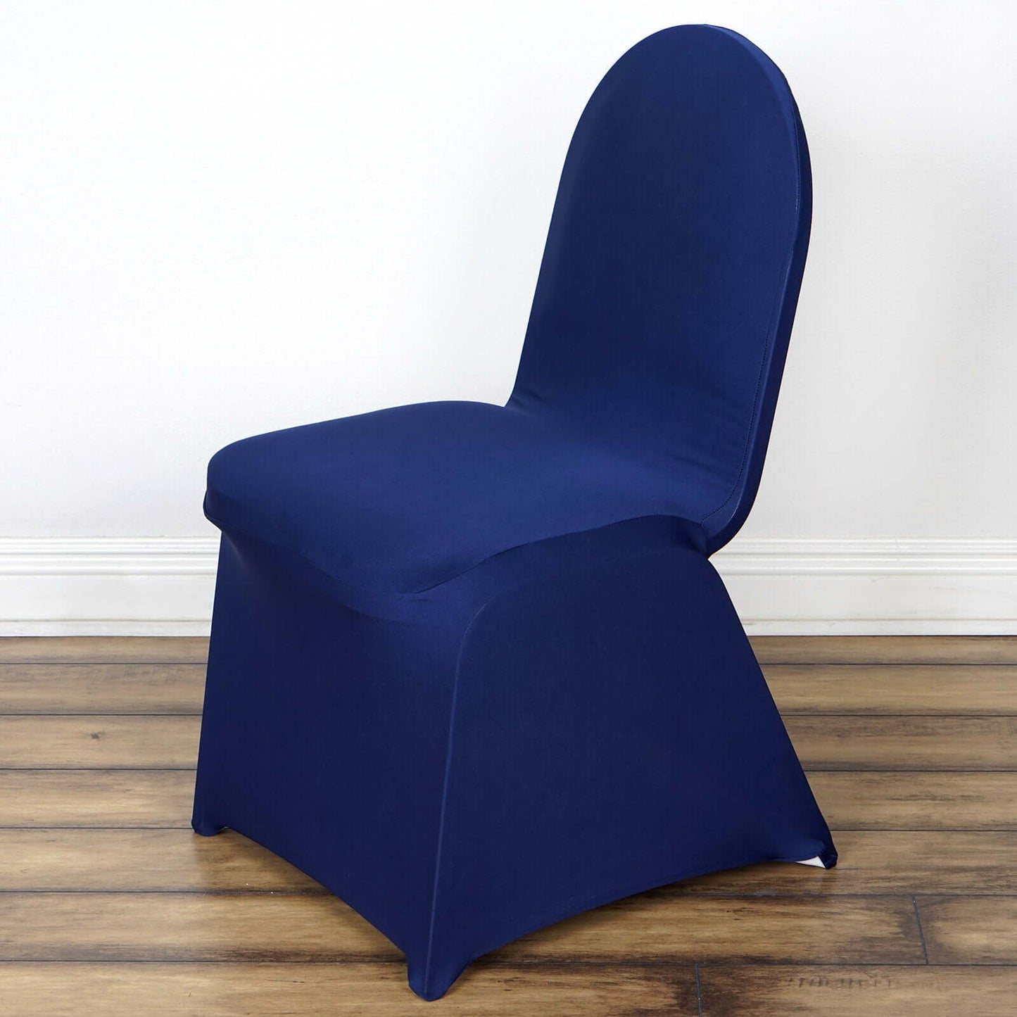 Spandex Chair Cover for Banquet Chairs Navy Blue - Stretch 160GSM Fabric with Slip-On Slipcover