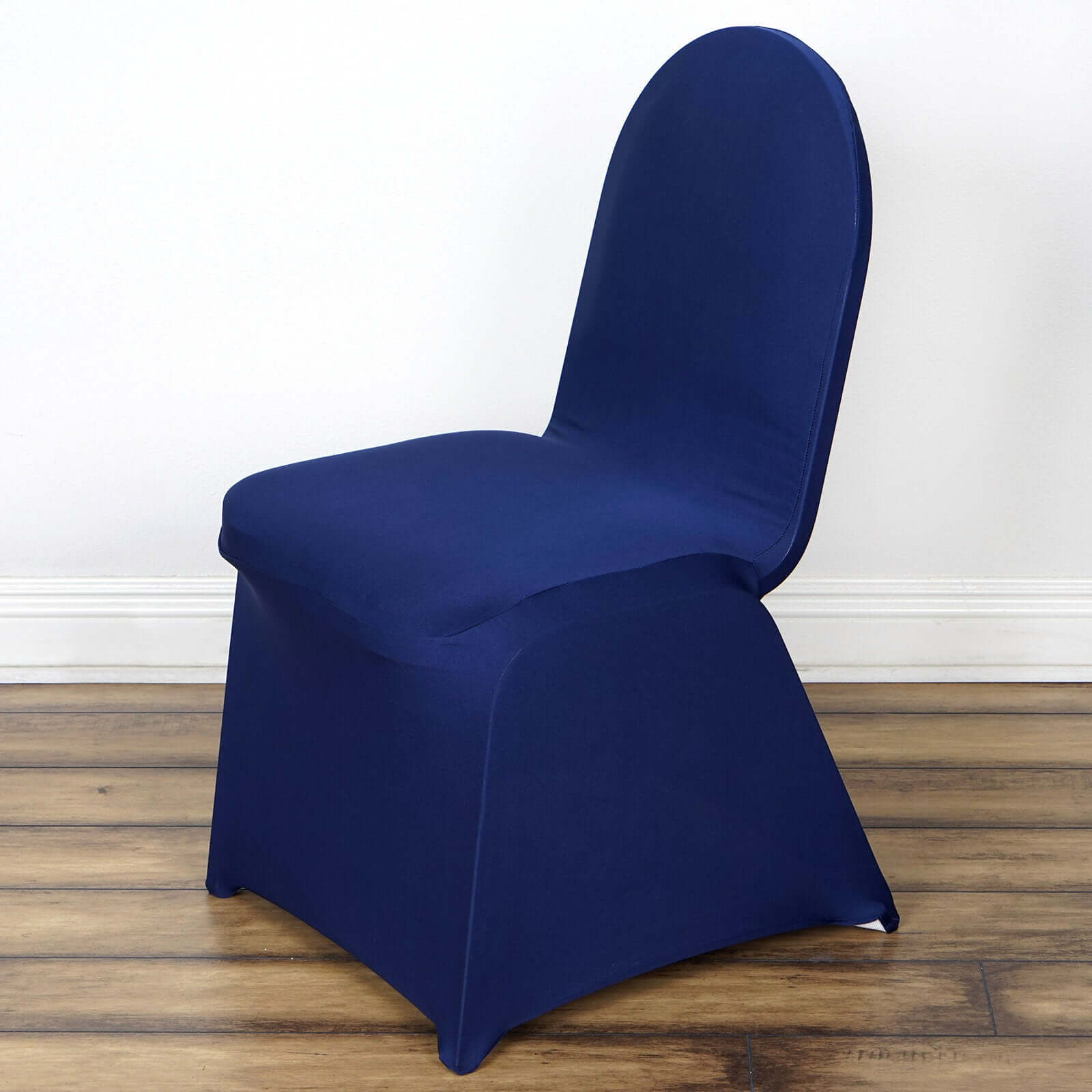 Spandex Chair Cover for Banquet Chairs Navy Blue - Stretch 160GSM Fabric with Slip-On Slipcover