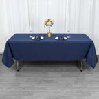 Premium Polyester 60"x102" Rectangle Tablecloth Navy Blue - Durable 220GSM Wrinkle-Resistant Table Cover