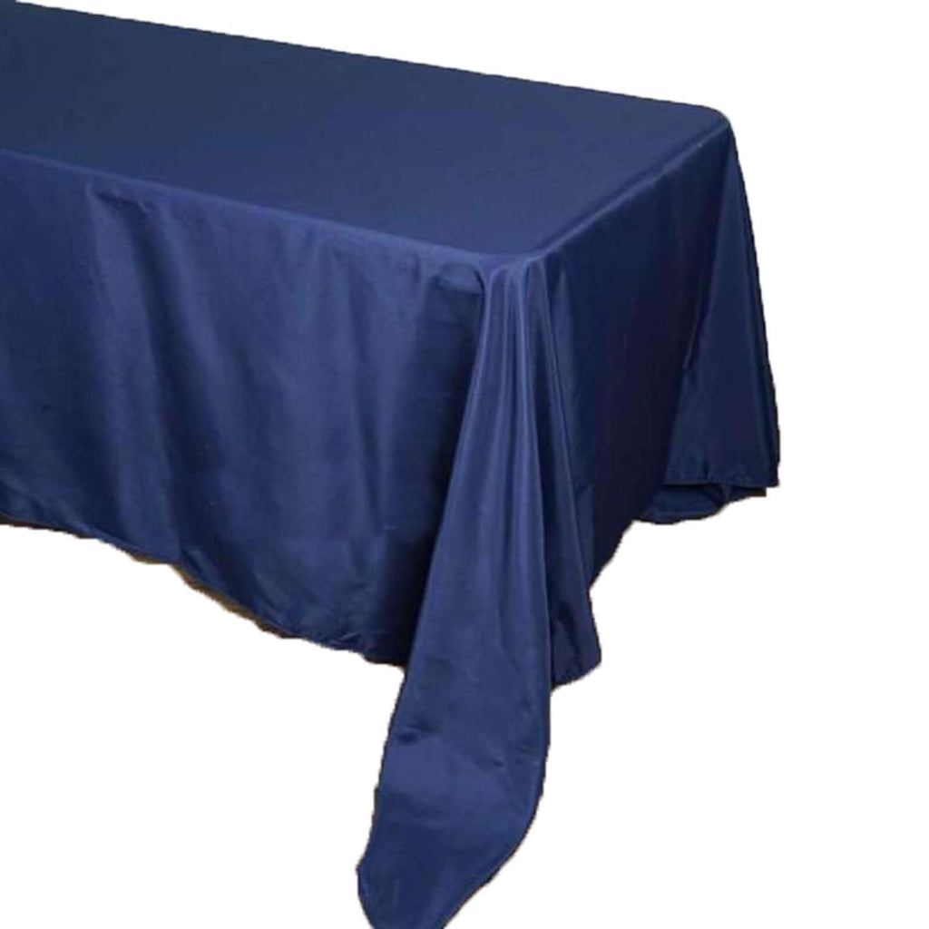 Polyester 72"x120" Rectangle Tablecloth Navy Blue - Durable and Stylish Table Cover