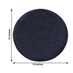 6-Pack Placemats Glitter Design Navy Blue Sparkle Round - Non-Slip Decorative Dining Table Mats 13"