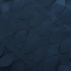 8ftx8ft Navy Blue 3D Leaf Petal Taffeta Event Curtain Drapes, Backdrop Event Panel With Rod Pocket