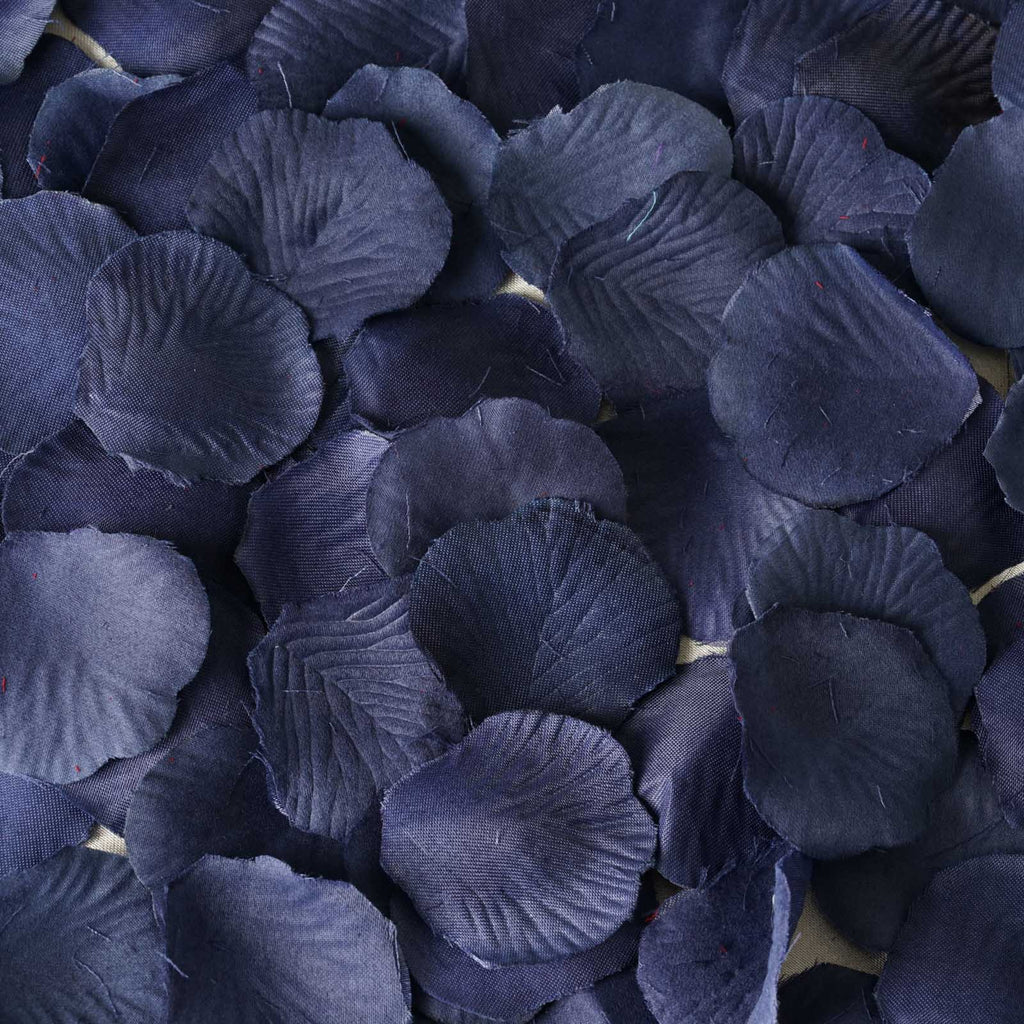 500-Pack Rose Petals Round Design Navy Blue Silk Confetti - Decorative Scatters for Tables and Floors