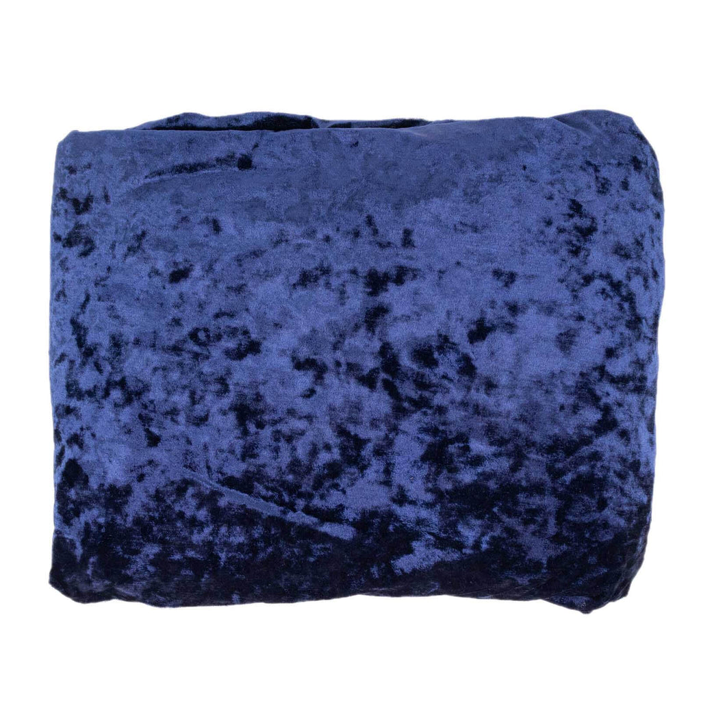 65"x5 Yards Navy Blue Crushed Velvet Fabric Bolt, DIY Craft Fabric Roll