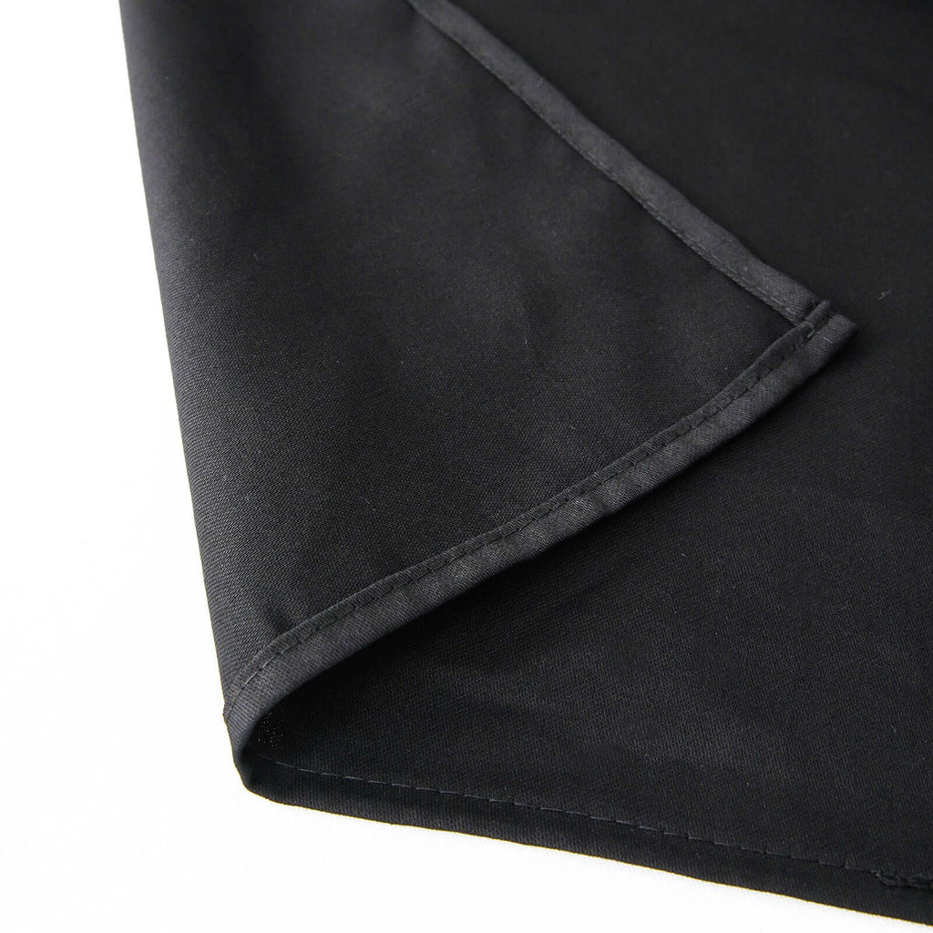 100% Cotton 70"x70" Table Overlay Square Tablecloth Black Linen - Soft & Breathable Fabric Table Topper