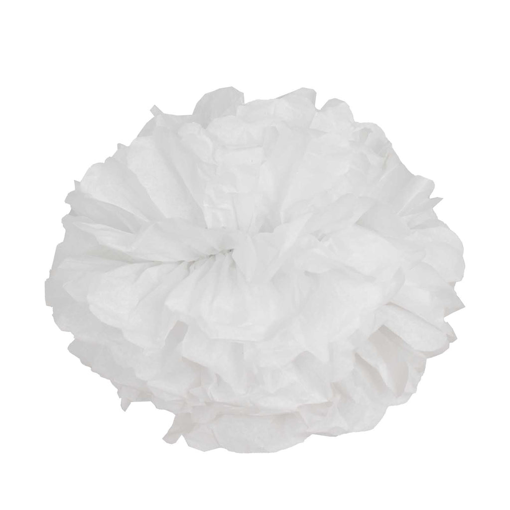 6 Pack 12" White Tissue Paper Pom Poms Flower Balls, Ceiling Wall Hanging Decorations