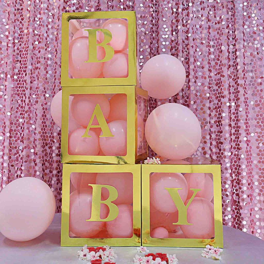 4 Pack 5" Metallic Gold Alphabet Stickers Banner, Customizable Stick on Gold Letters - C