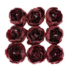 10-Pack Artificial Peony Flower Heads Burgundy - Versatile Faux Craft Flowers for DIY Event Styling Scrapbooking & Floral Arrangements 3"
