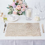 6-Pack Table Mats Wheat Design Gold - Vinyl Rectangle Non-Slip Surface for Stylish Settings 12"x18"