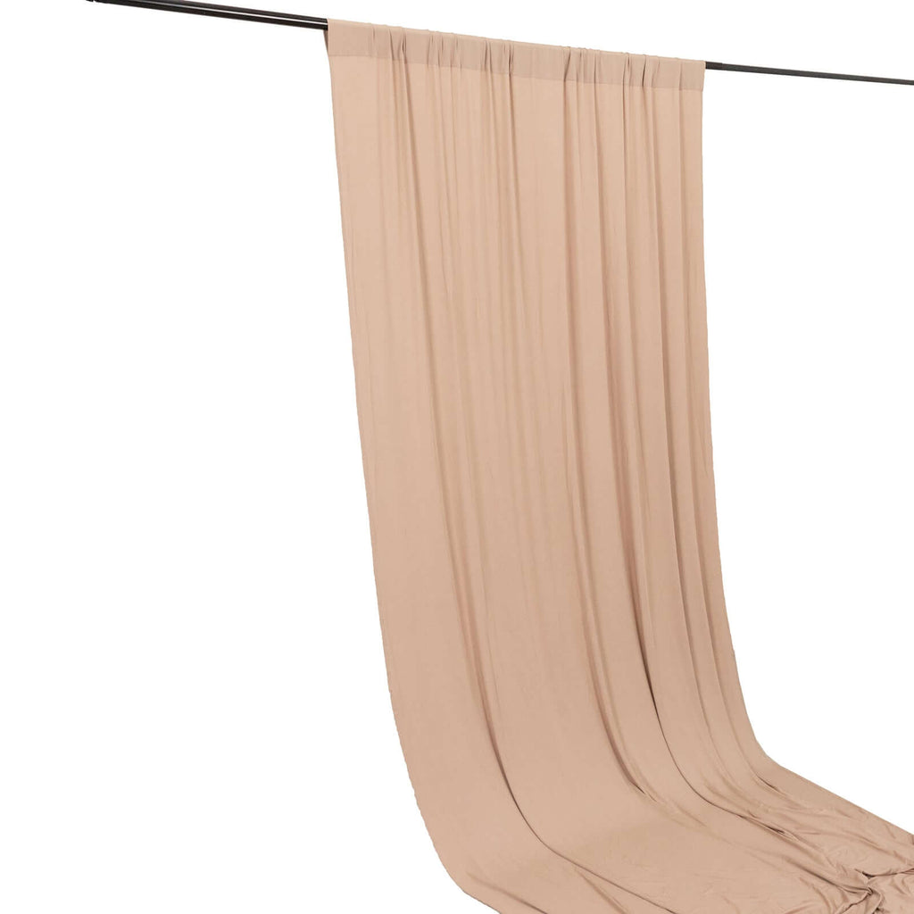 Nude 4 - Way Stretch Spandex Event Curtain Drapes, Wrinkle Free Backdrop Event Panel with Rod Pockets - 5ftx14ft - Bell Racket Store