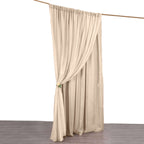 Nude Chiffon Polyester Event Curtain Drapes, Dual Layer Divider Backdrop Curtain Panels with Rod Pockets - 10ftx10ft - Bell Racket Store