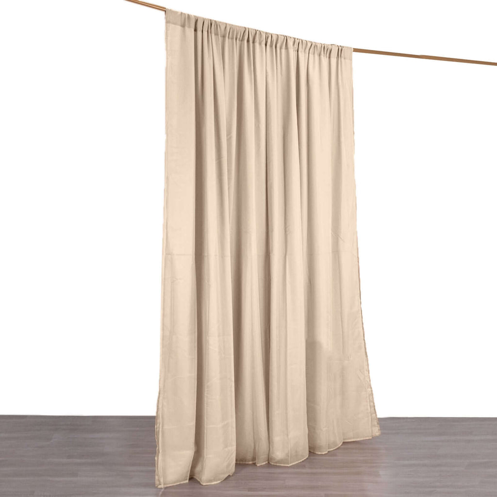 Nude Chiffon Polyester Event Curtain Drapes, Dual Layer Divider Backdrop Curtain Panels with Rod Pockets - 10ftx10ft - Bell Racket Store