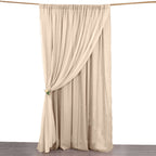 Nude Chiffon Polyester Event Curtain Drapes, Dual Layer Divider Backdrop Curtain Panels with Rod Pockets - 10ftx10ft - Bell Racket Store