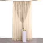 Nude Chiffon Polyester Event Curtain Drapes, Dual Layer Divider Backdrop Curtain Panels with Rod Pockets - 10ftx10ft - Bell Racket Store