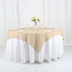 Polyester 54"x54" Table Overlay Square Tablecloth Nude - Wrinkle-Resistant & Durable Table Cover