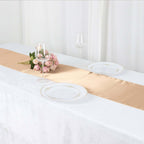 Satin 12"x108" Table Runner Nude - Stylish Table Linen