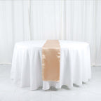 Satin 12"x108" Table Runner Nude - Stylish Table Linen