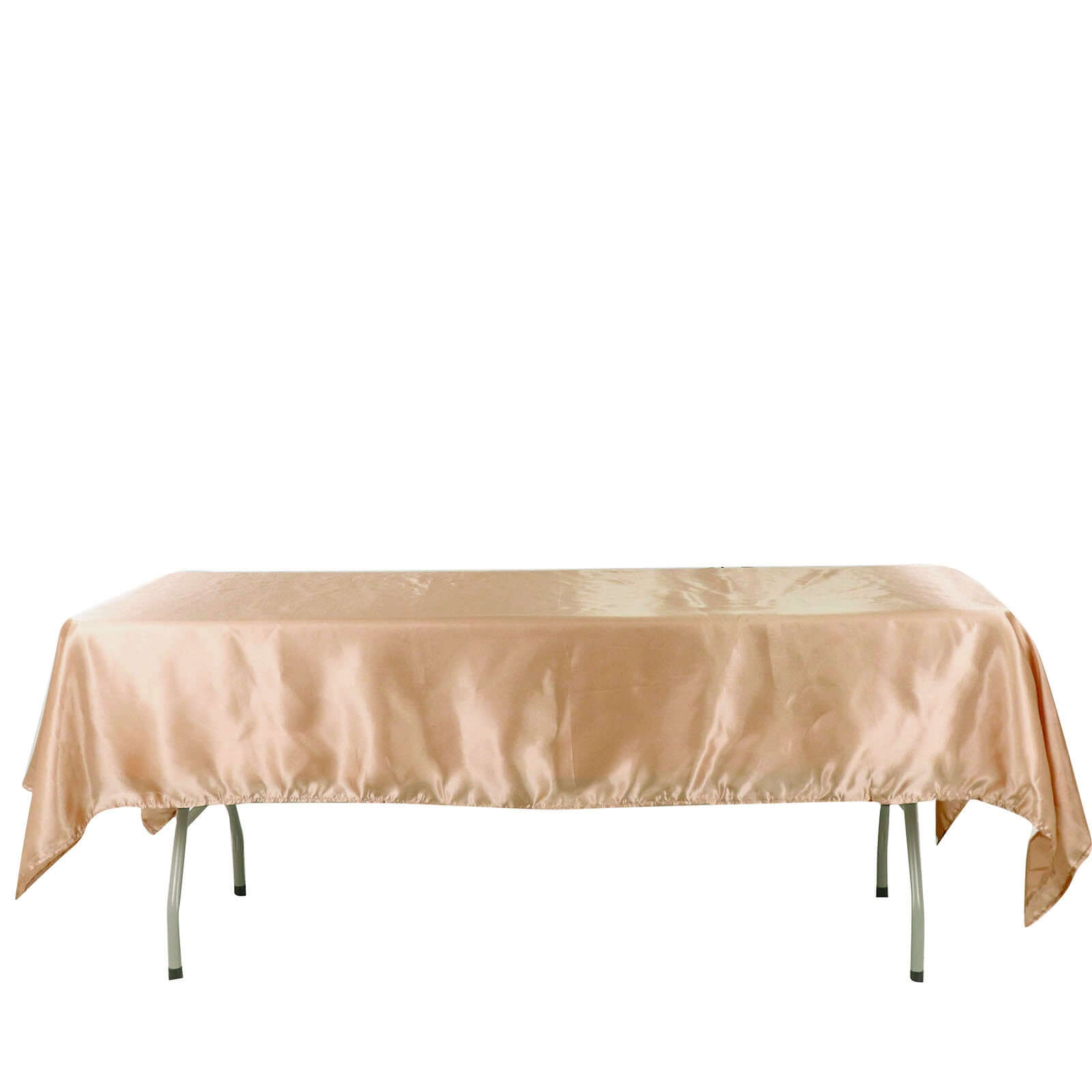 Satin Rectangular 60"x102" Tablecloth Nude - Smooth and Lustrous Table Cover