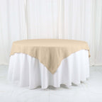 Polyester 54"x54" Table Overlay Square Tablecloth Nude - Wrinkle-Resistant & Durable Table Cover