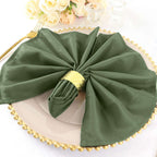 5 Pack Polyester 20"x20" Napkins Olive Green - Wrinkle Resistant & Easy Care Cloth Napkins