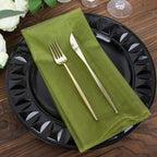 10 Pack Organza 23"x23" Napkins Olive Green - Sheer Cloth Napkins