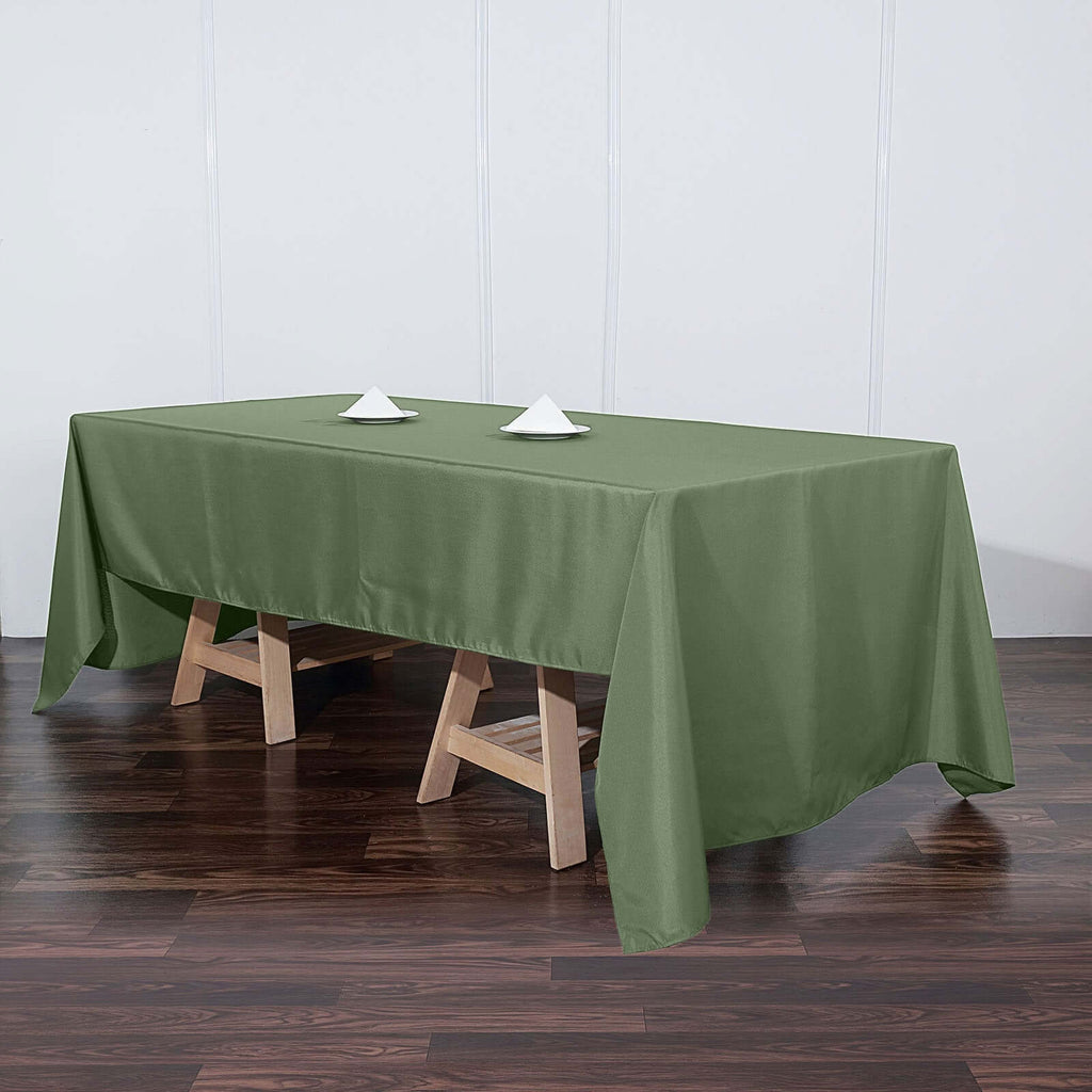 Polyester 60"x126" Rectangle Tablecloth Olive Green - Wrinkle-Resistant Table Cover