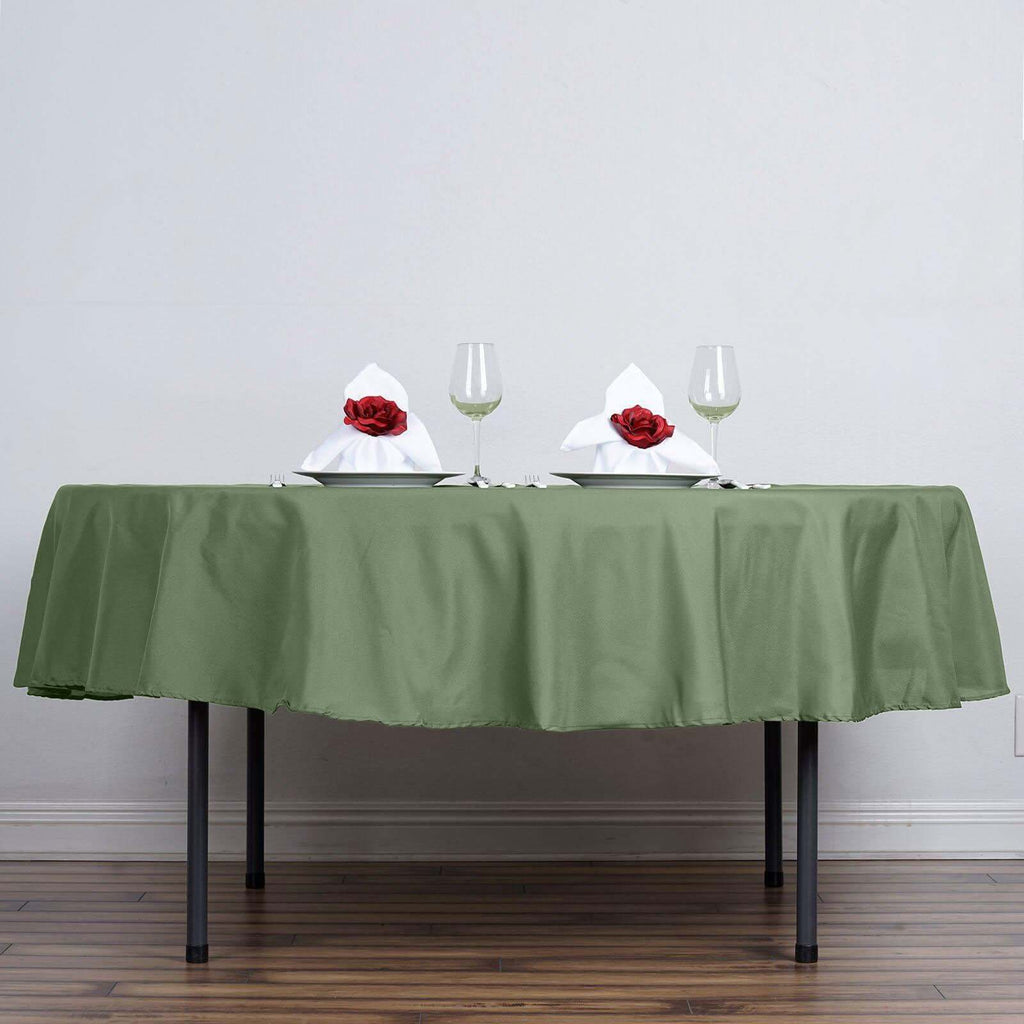 Polyester 90" Round Tablecloth Olive Green - Stain & Wrinkle-Resistant Table Cover