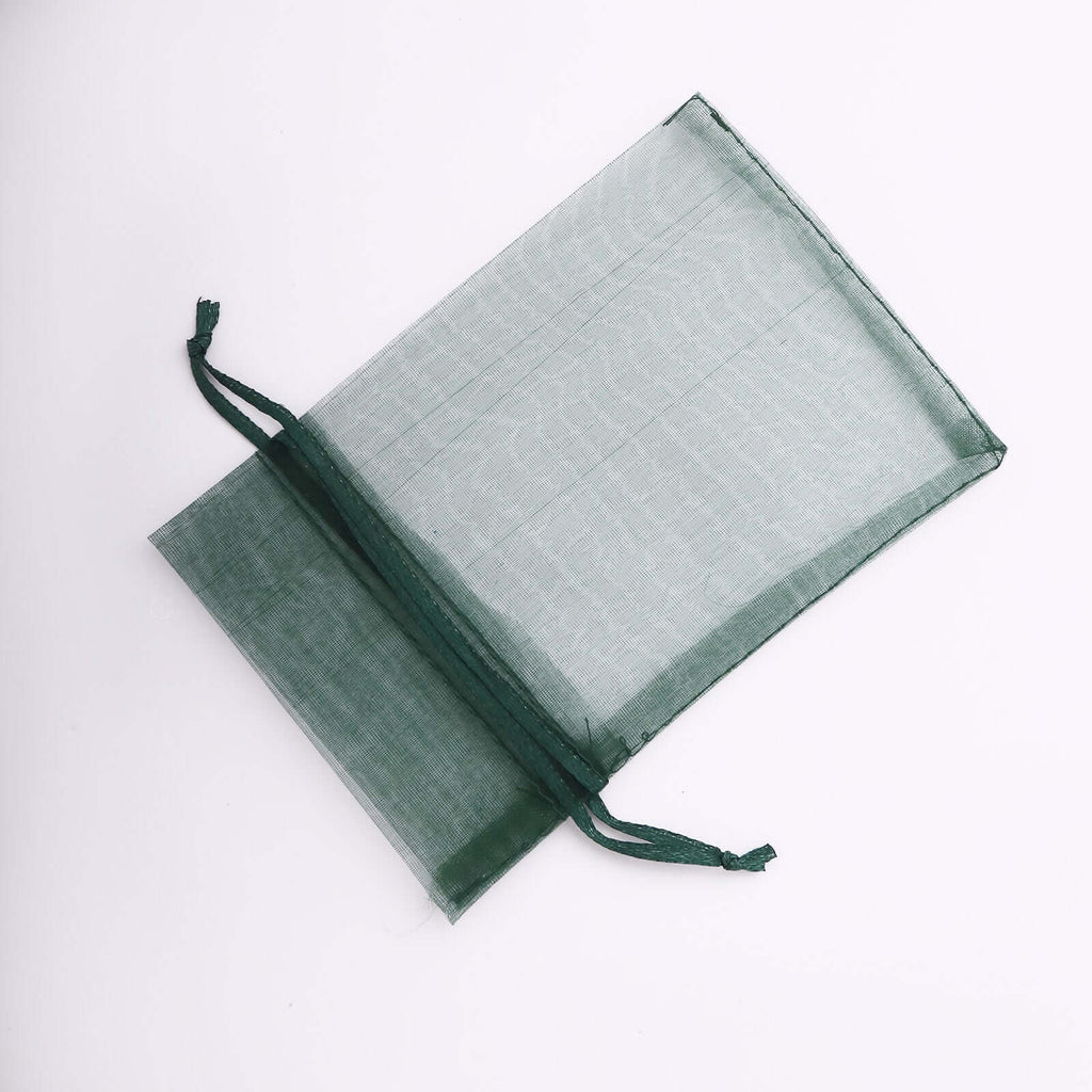 10 Pack 4"x6" Hunter Emerald Green Organza Drawstring Wedding Party Favor Gift Bags