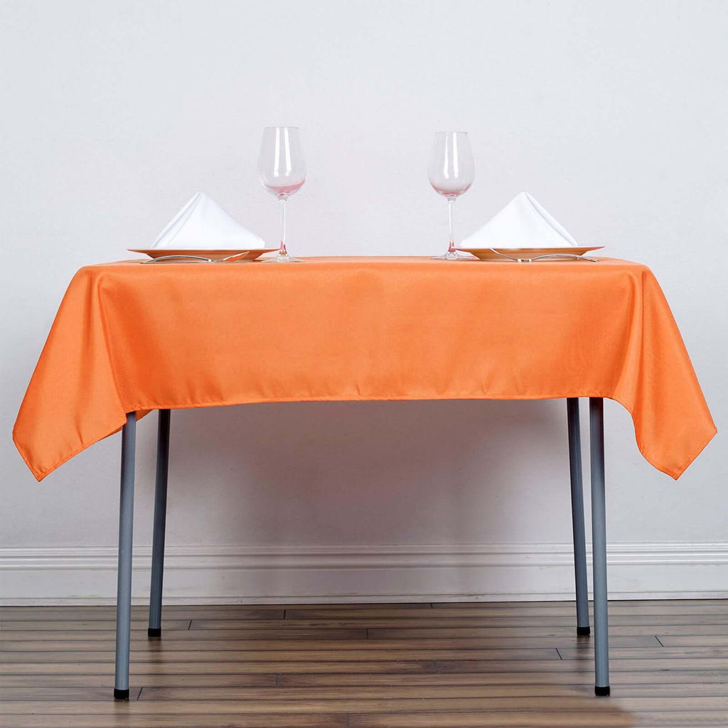 Polyester Square 54"x54" Tablecloth Orange - Wrinkle-Resistant & Durable Table Cover