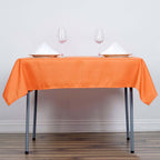 Polyester Square 54"x54" Tablecloth Orange - Wrinkle-Resistant & Durable Table Cover