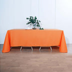 Polyester 90"x132" Rectangle Tablecloth Orange - Seamless Wrinkle-Resistant Table Cover