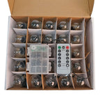 25-Pack LED String Lights 8-Mode Clear Warm White - Waterproof Remote Operated Outdoor/Indoor Bulbs 26ft