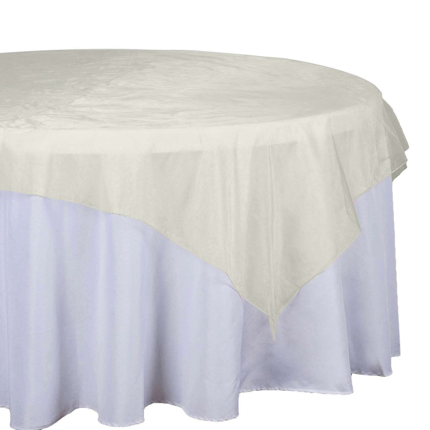 Organza 72"x72" Table Overlay Square Tablecloth Champagne - Sheer Table Cover - NestOCart