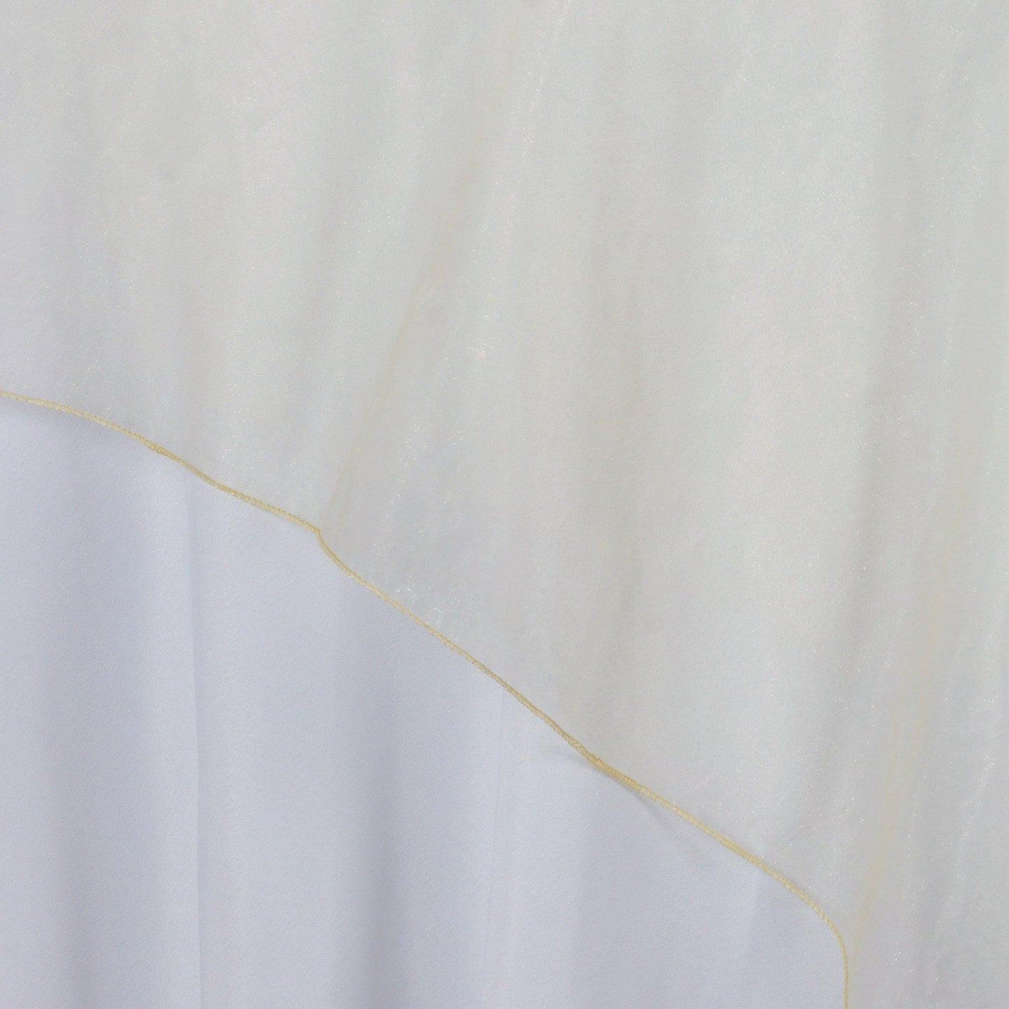 Organza 72"x72" Table Overlay Square Tablecloth Champagne - Sheer Table Cover - NestOCart