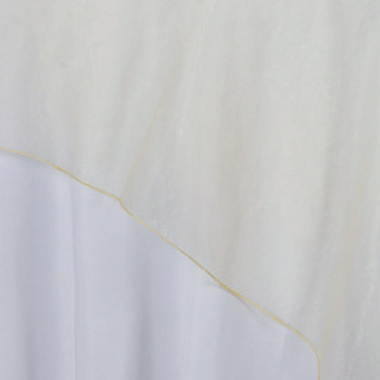 Organza 72"x72" Table Overlay Square Tablecloth Champagne - Sheer Table Cover - NestOCart