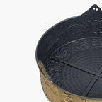 Metal 18" Round Cake Pedestal Stand Matte Gold - Cupcake Dessert Display Riser with Intricate Embossed Design for Upscale Events & Gatherings