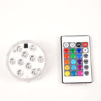 22" Color Changing LED Light Up Inflatable Pouf Ottoman, Waterproof Illuminated Remote Battery Operated Furniture