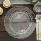 10-Pack Clear Plastic Dessert Plates â€“ 8" Round with Beaded Rim, Disposable for Parties & Events