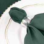 5 Pack Polyester 17"x17" Napkins Hunter Emerald Green - Durable & Wrinkle Resistant Dinner Napkins