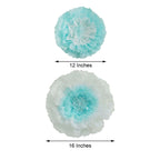 Set of 2 Light Blue Carnation 3D Wall Giant Tissue Paper Flowers - 12",16"