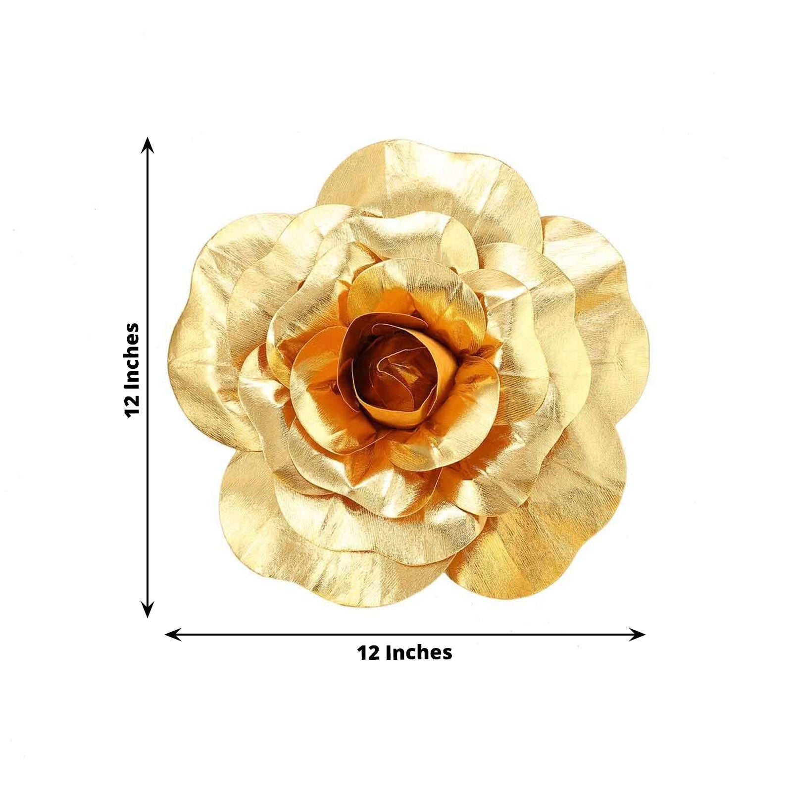4 Pack 12" Large Metallic Gold Real Touch Artificial Foam DIY Craft Roses