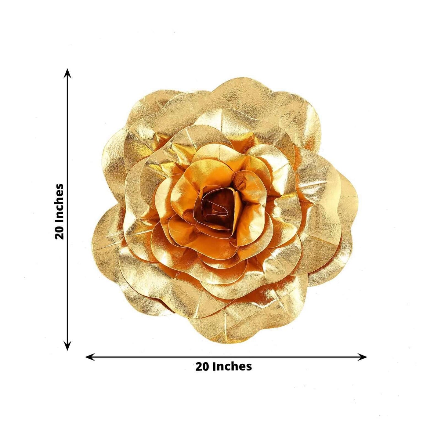 2 Pack 20" Large Metallic Gold Real Touch Artificial Foam DIY Craft Roses