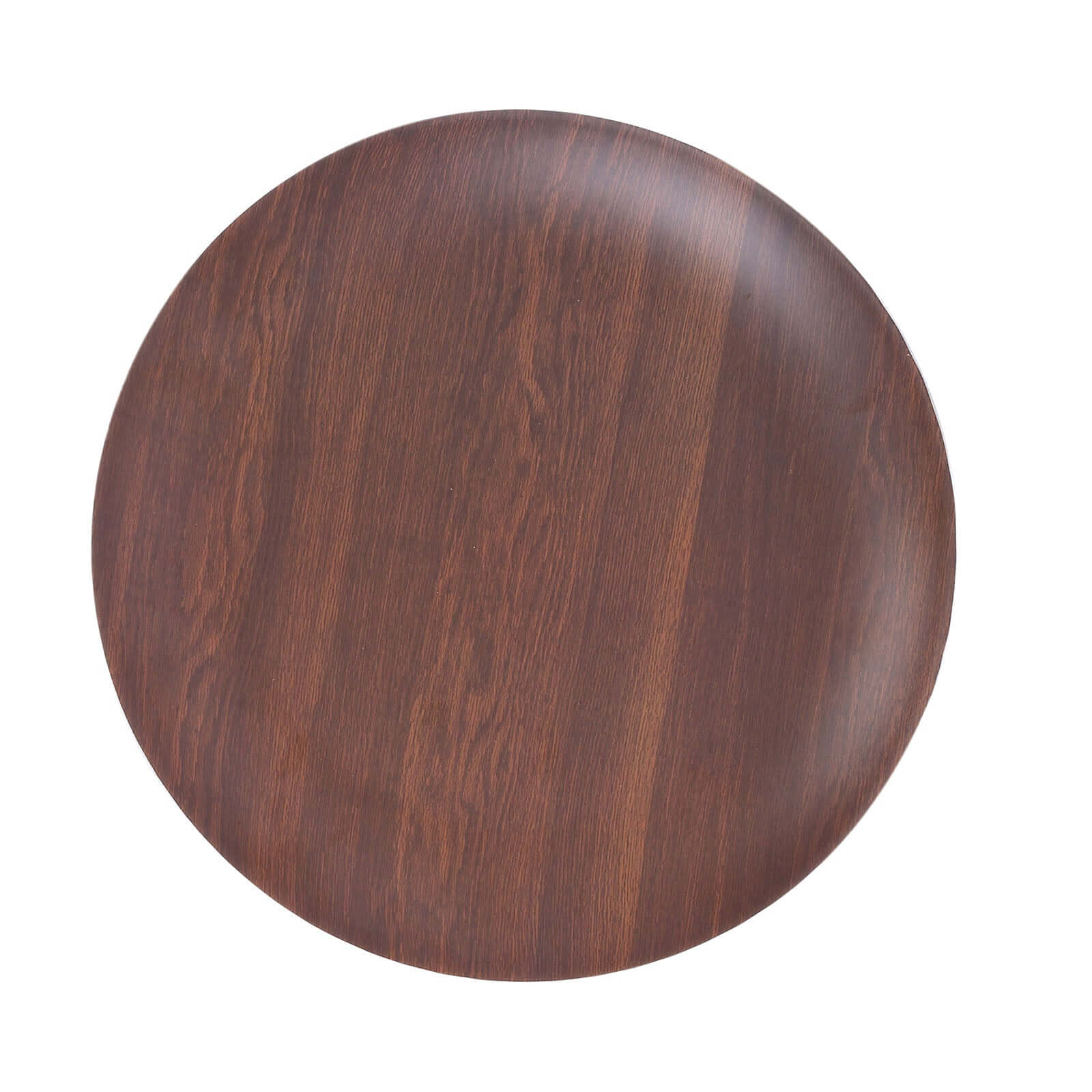 Pack of 6 Melamine 10" Round Dinner Plates in Brown Wood Grain Print - Disposable Shatterproof Party Plates for Rustic Farmhouse - Inspired Table Decor - Bell Racket Store