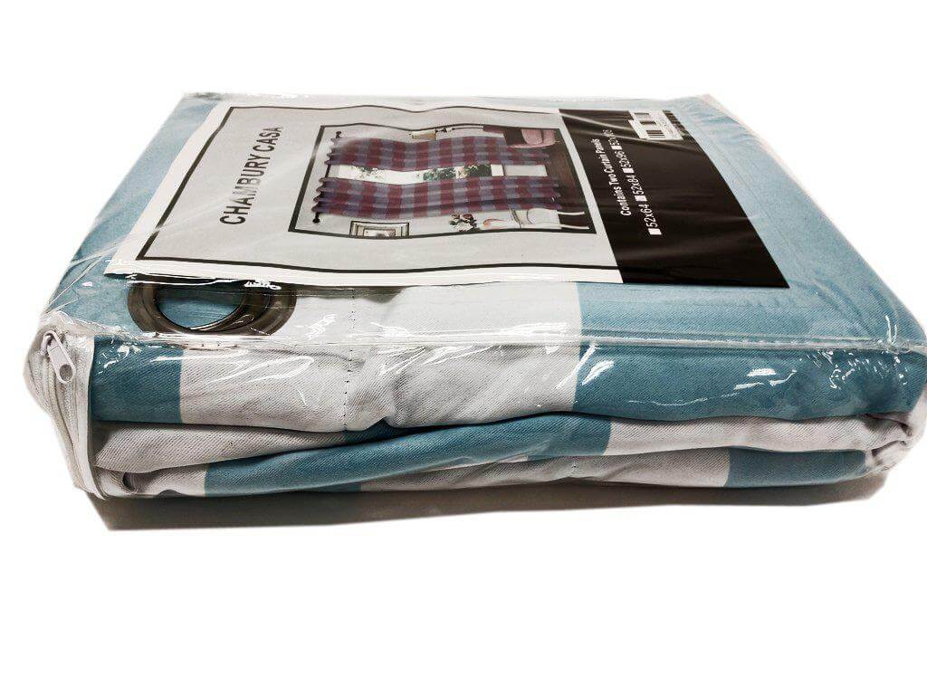 2 Pack White Burgundy Cabana Stripe Thermal Blackout Window Curtain Grommet Panels, Noise Canceling Curtains - 52"x108"