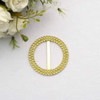 20 Pack Diamond Round Chair Sash Band Buckle Pins Gold - Timeless Rhinestone Napkin Rings for Weddings & Gatherings 2.5"