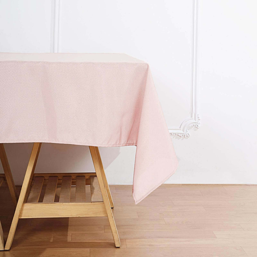 Polyester 70"x70" Table Overlay Square Tablecloth Blush - Wrinkle-Resistant & Durable Table Cover